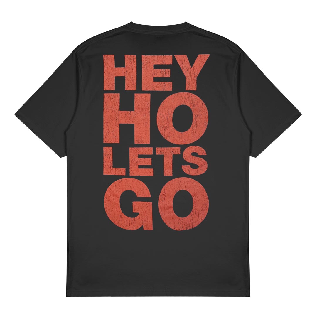 Ramones - Hey Ho Red Block Text Black