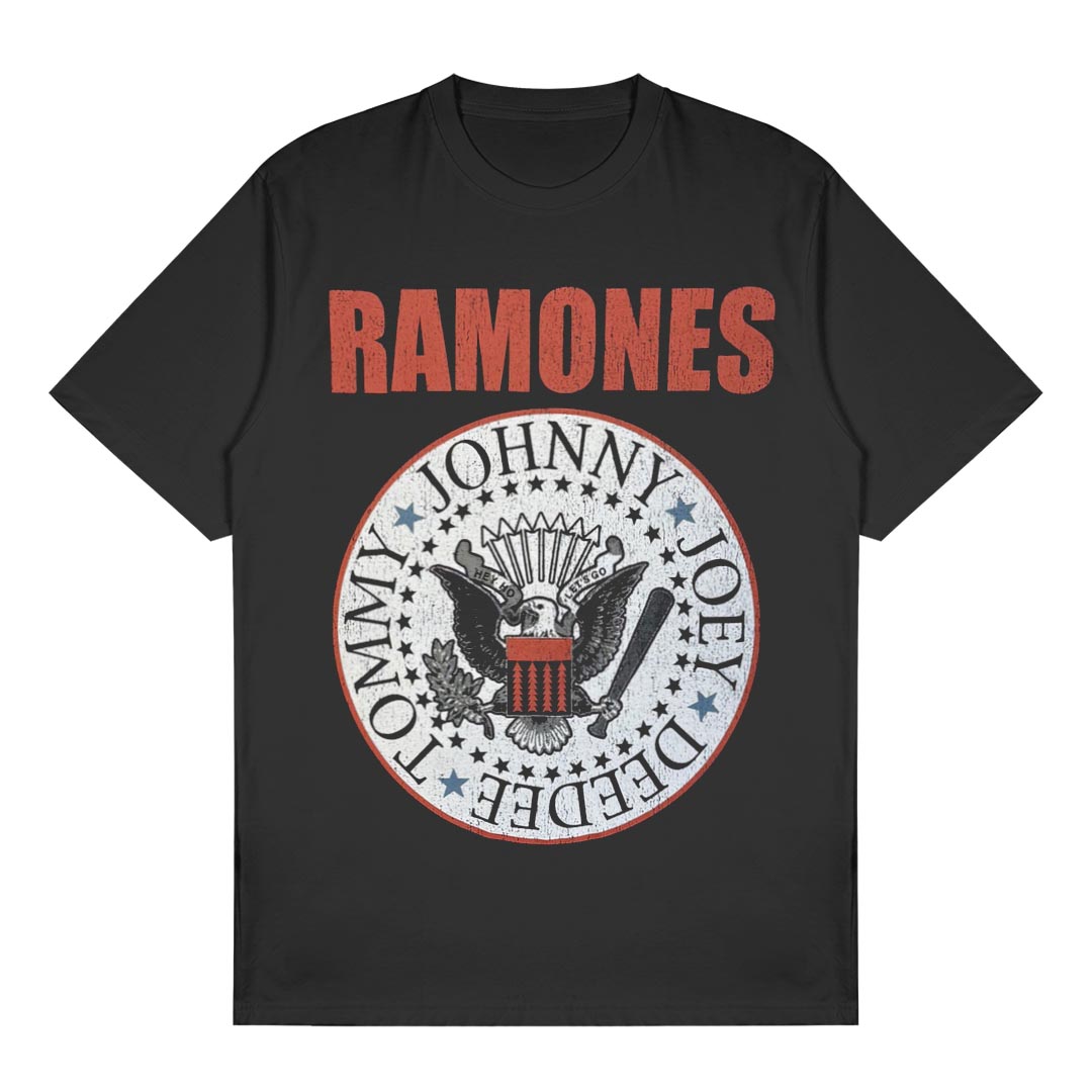 Ramones - Hey Ho Red Block Text Black